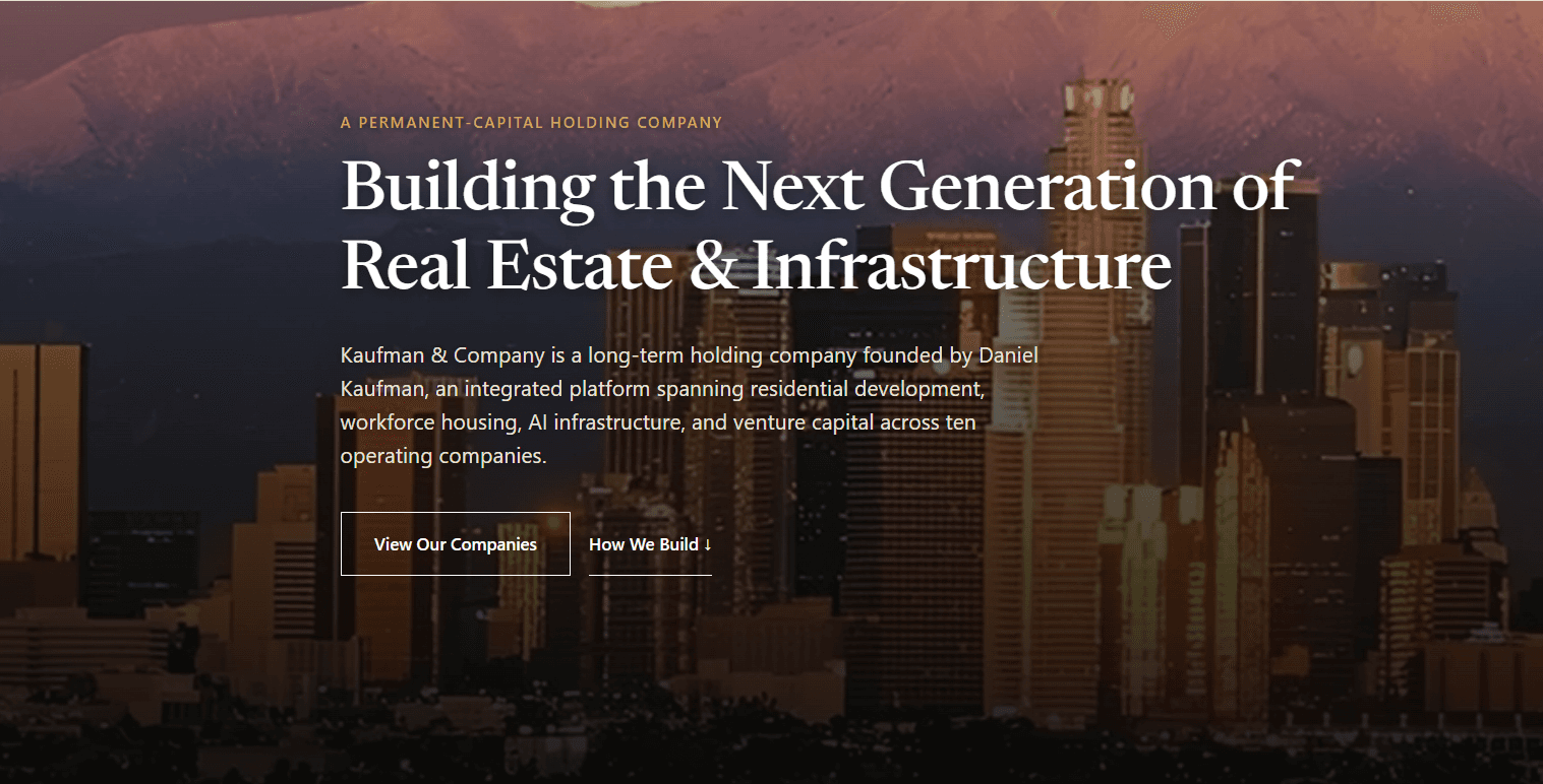 Kaufman & Company unifie sa plateforme immobilière et de capital-risque sous un nouveau site Web