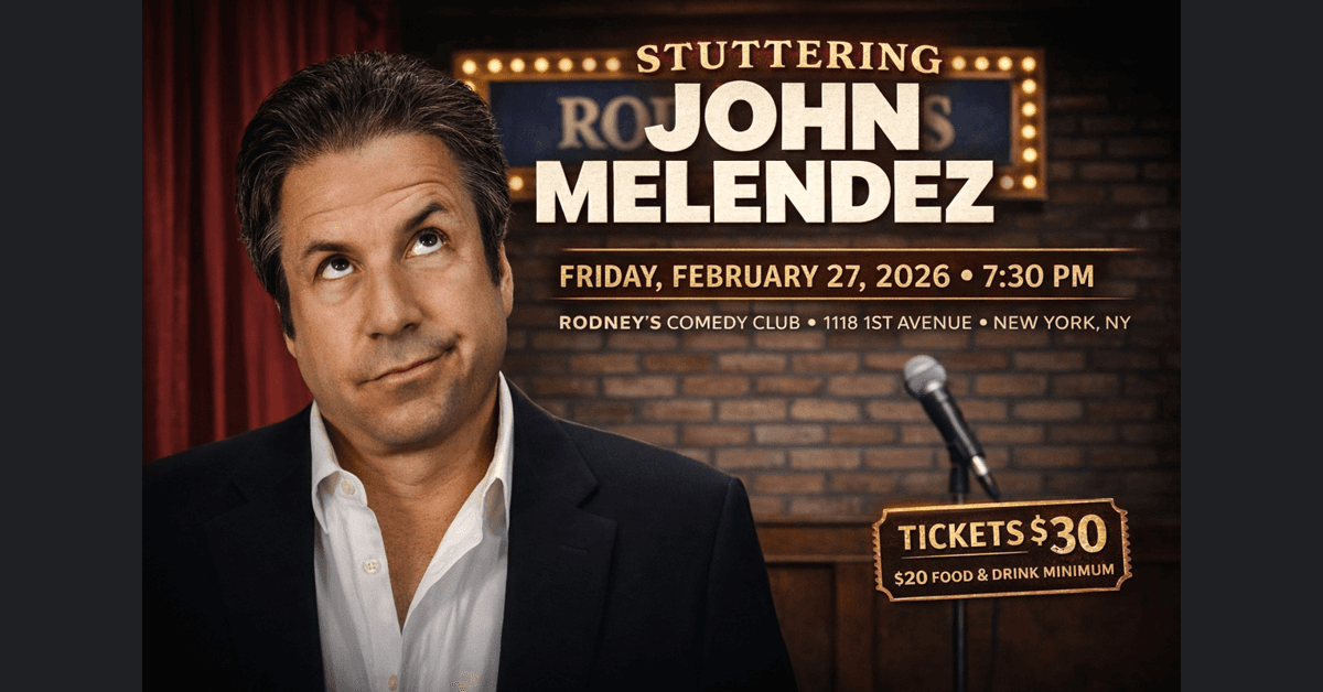 Stuttering John Melendez en tête d'affiche du légendaire Rodney's New York Comedy Club en février 2026