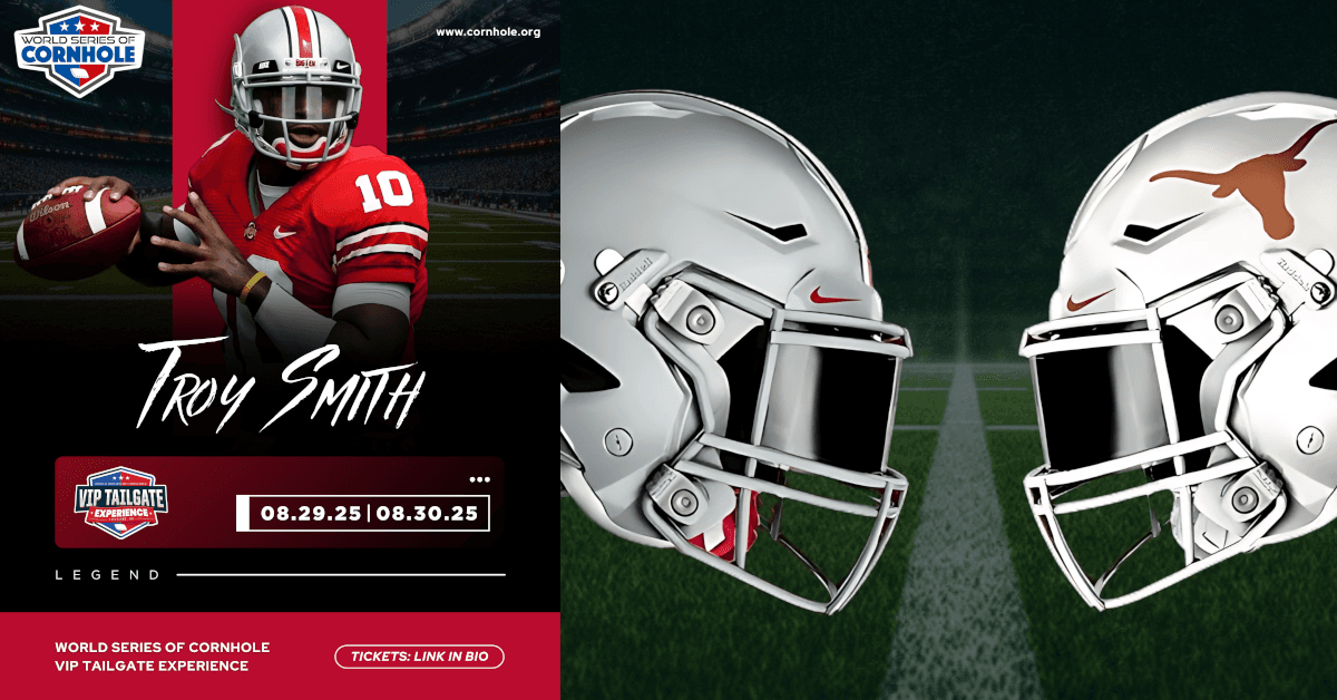 Troy Smith et les légendes du football universitaire s'affrontent lors de la World Series of Cornhole au profit de la santé mentale