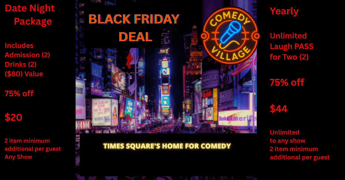 Comedy Village lance ses offres Black Friday 2025 avec des réductions exceptionnelles sur les expériences comiques à New York