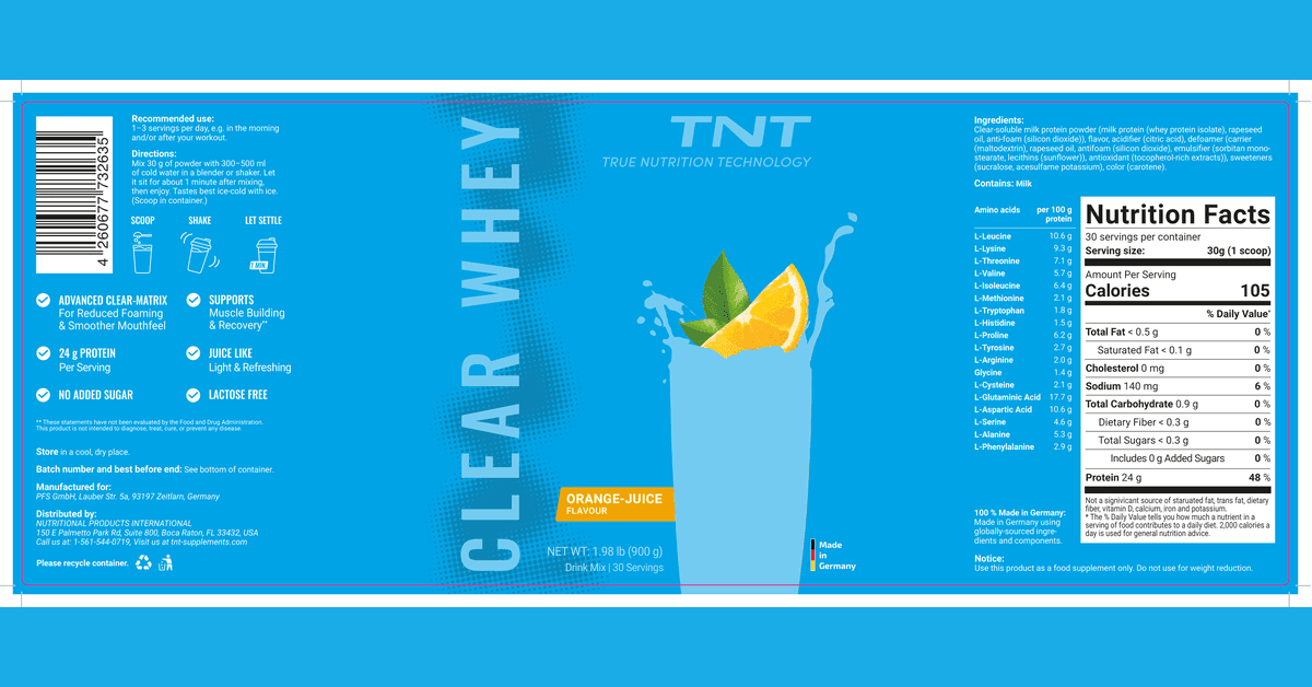 TNT met en avant sa CLEAR WHEY comme alternative protéinée légère pour son expansion sur le marché américain