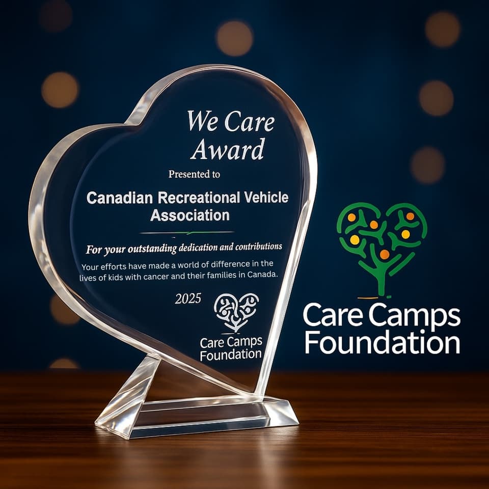 L'Association canadienne des véhicules récréatifs reçoit le prix We Care pour son soutien national aux camps d'oncologie pédiatrique