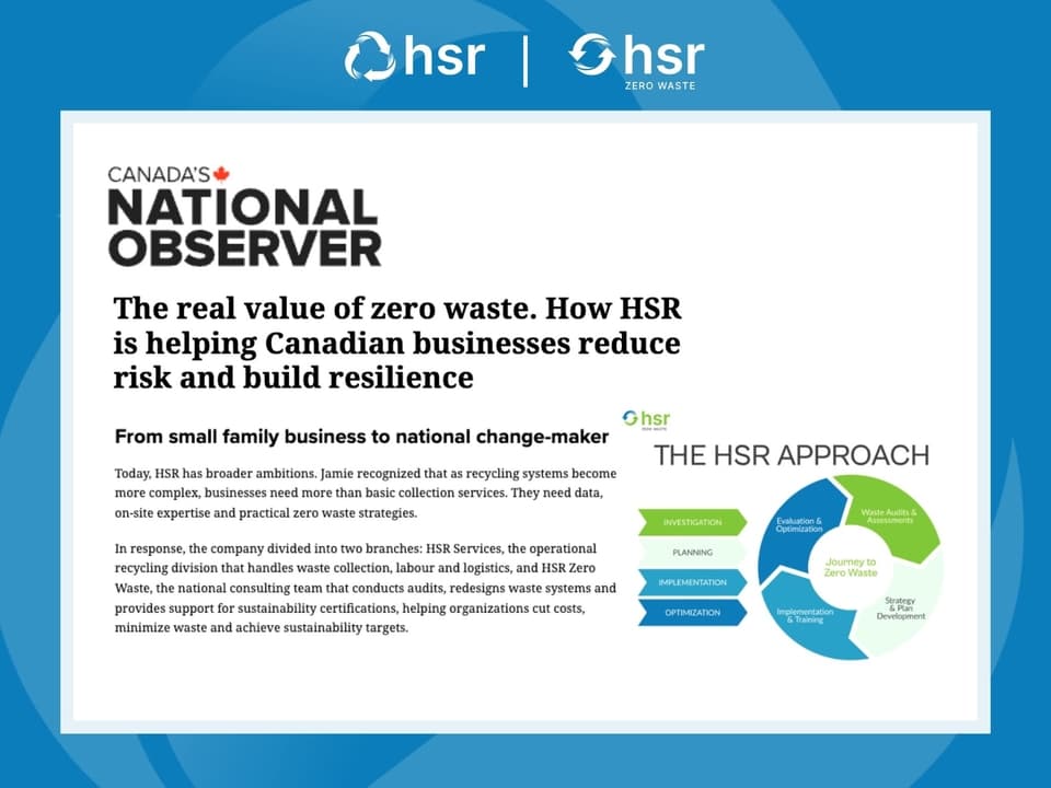 HSR Zero Waste reçoit une reconnaissance nationale pour la transformation des stratégies de gestion des déchets
