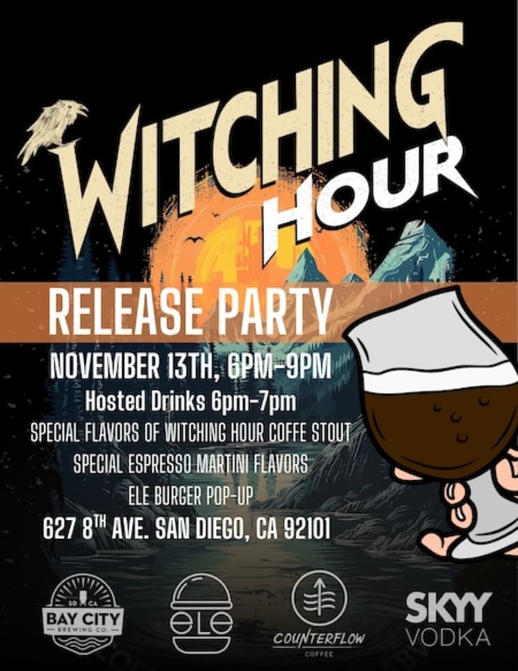 Counterflow Coffee et Bay City Brewing lancent Witching Hour, une bière stout au café inspirée par l'esprit punk rock de la Californie du Sud