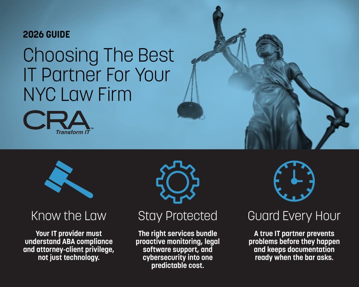 CRA publie un guide 2026 pour aider les cabinets d'avocats new-yorkais à choisir le bon partenaire informatique