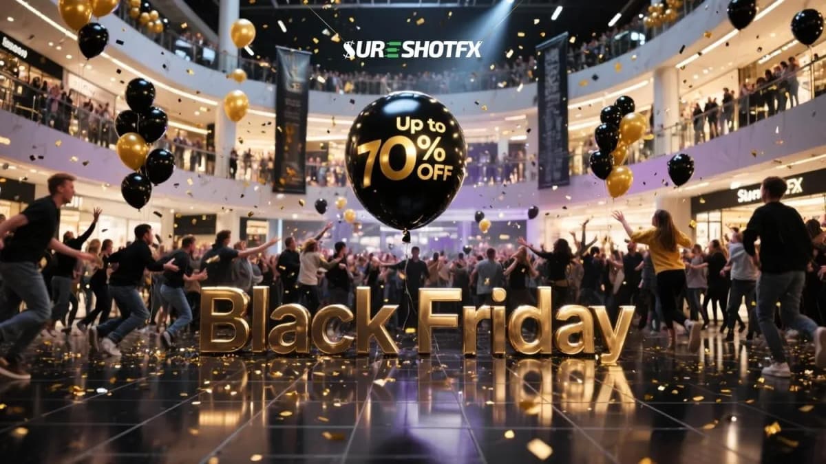 SureShotFX propose des réductions allant jusqu'à 70% pour son événement Black Friday 2025