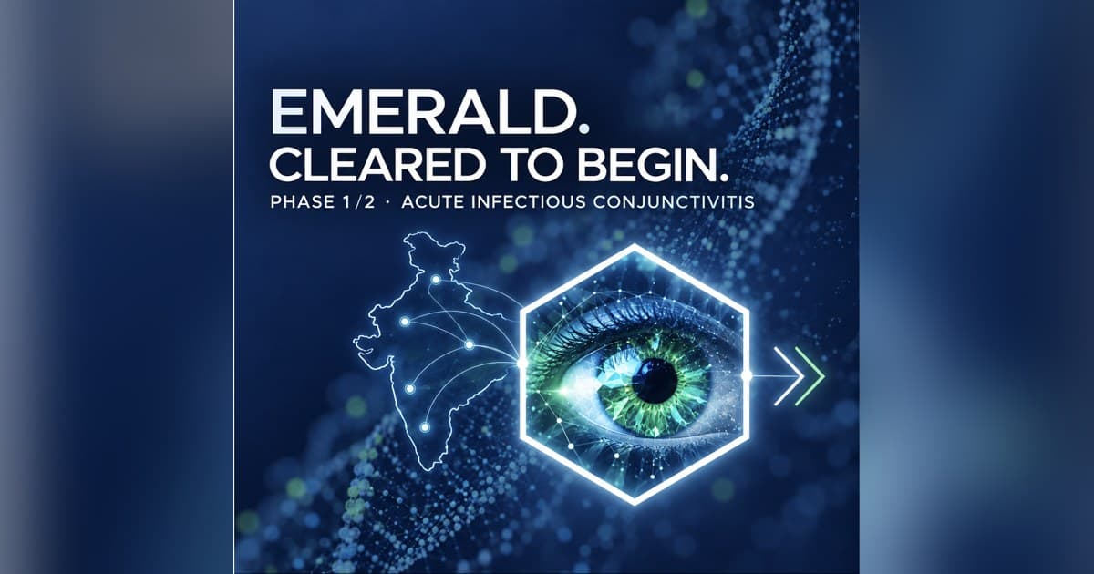 Okogen obtient l'autorisation de la CDSCO pour lancer l'essai de phase 1/2 EMERALD du Tréyégène dans la conjonctivite infectieuse aiguë