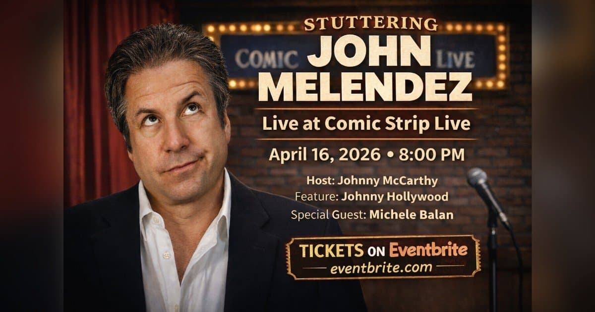 Stuttering John Melendez en tête d'affiche au Comic Strip Live de New York le 16 avril