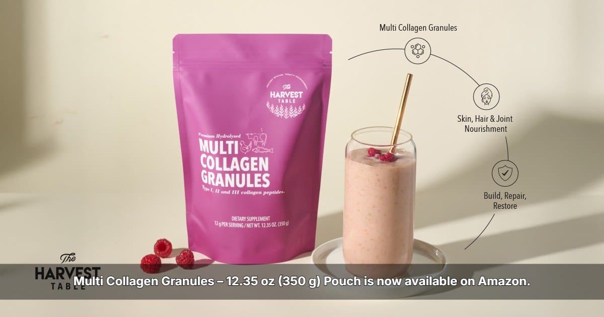 The Harvest Table lance ses granulés multi-collagène sur Amazon, élargissant l'accès à une nutrition clean-label aux États-Unis