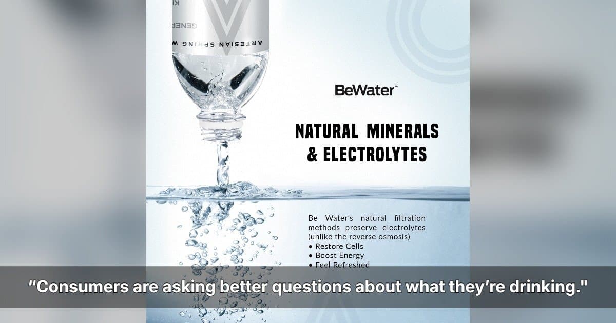 Be Water se positionne comme une alternative naturelle et durable face aux préoccupations liées aux microplastiques dans l'eau en bouteille