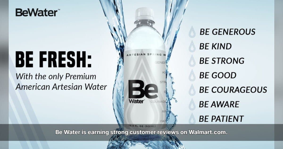 Be Water obtient d'excellents avis sur Walmart.com pour son goût et sa douceur