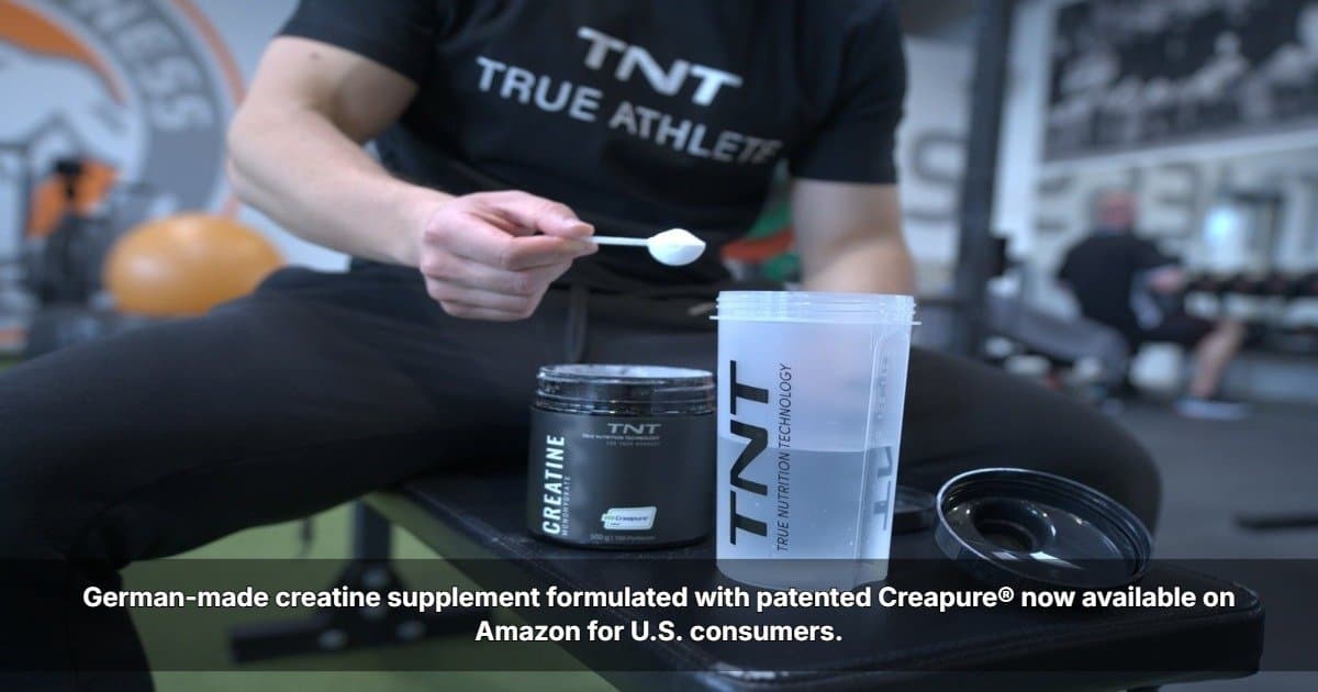 TNT lance la créatine Creapure sur Amazon, mettant en avant la qualité et la pureté allemandes
