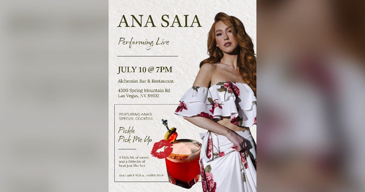 Ana Saia dévoilera son cocktail signature lors de son concert du 10 juillet à Chinatown Las Vegas