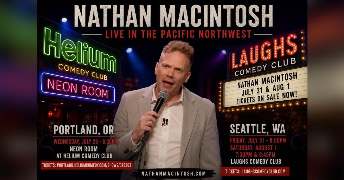 Nathan Macintosh apportera sa tournée de stand-up à Portland et Seattle cet été