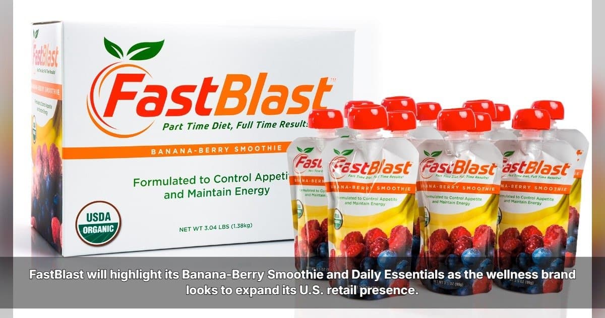 FastBlast présentera ses produits nutritionnels à base d'aliments complets au salon ECRM