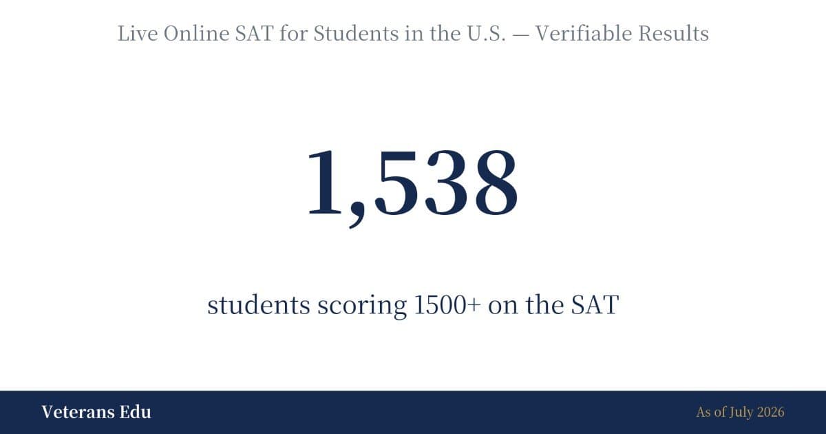 Veterans Edu élargit ses cours de SAT en ligne en direct pour les élèves coréens dans les fuseaux horaires américains