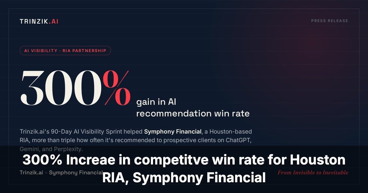 Le partenariat Trinzik.ai et Symphony Financial génère une augmentation de 300 % des recommandations par IA