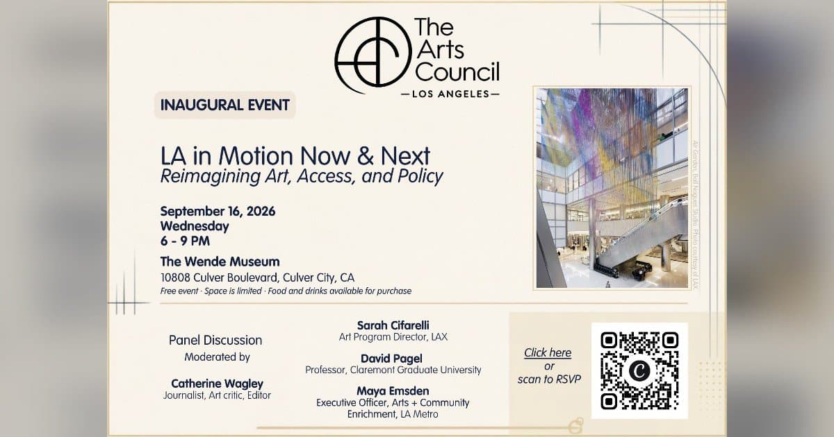 Le Conseil des arts du Grand Los Angeles renaît en tant qu'organisation à but non lucratif indépendante avec un événement inaugural au Wende Museum