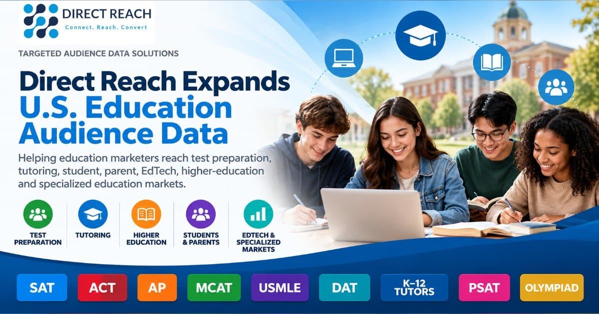 Direct Reach élargit ses données d'audience dans le secteur de l'éducation aux États-Unis pour des campagnes marketing ciblées