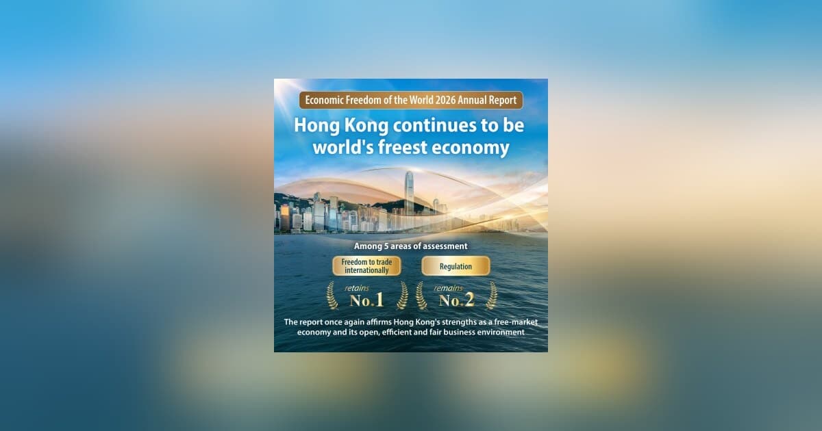 Hong Kong conserve sa première place en tant qu'économie la plus libre du monde selon le rapport de l'Institut Fraser