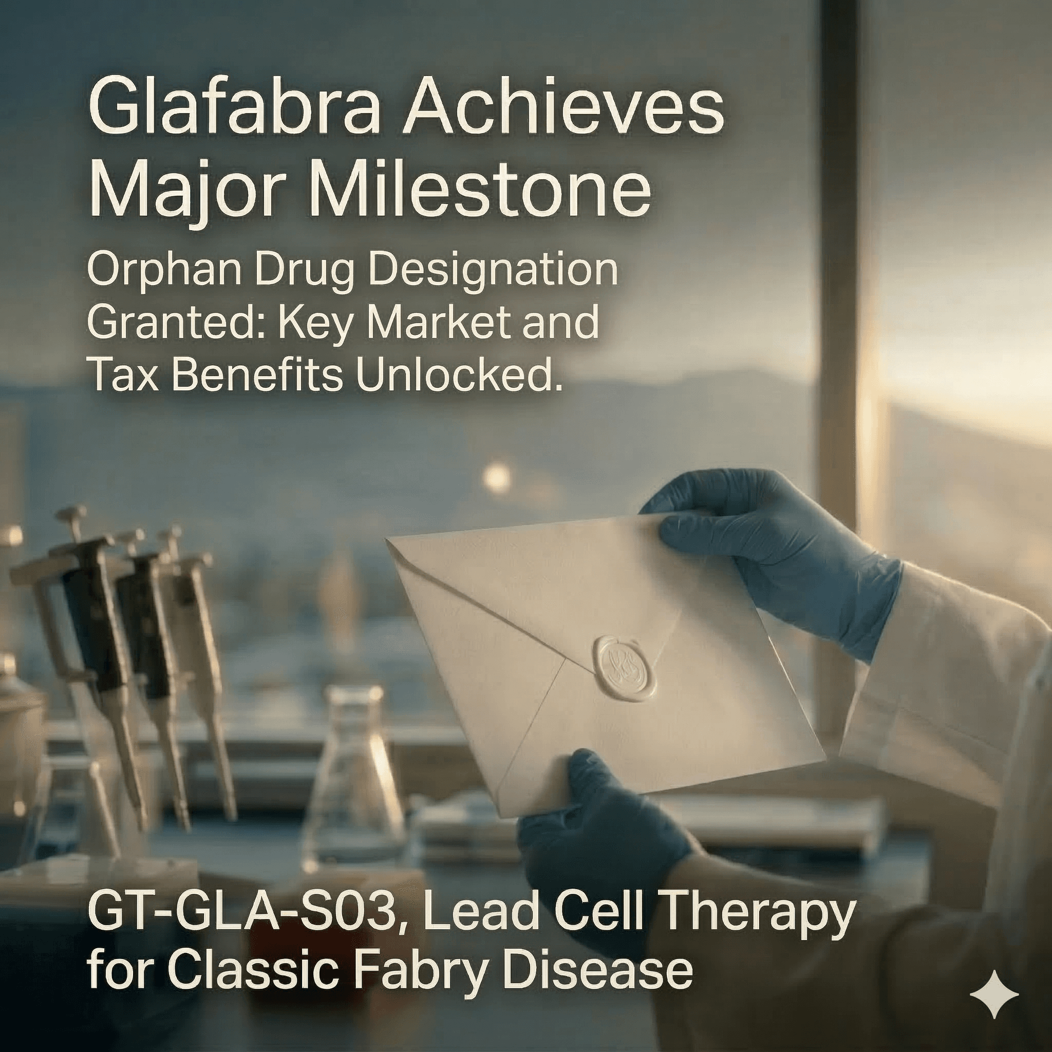 Glafabra Therapeutics obtient la désignation de médicament orphelin de la FDA pour le GT-GLA-S03, faisant progresser une thérapie cellulaire réadministrable pour la maladie de Fabry